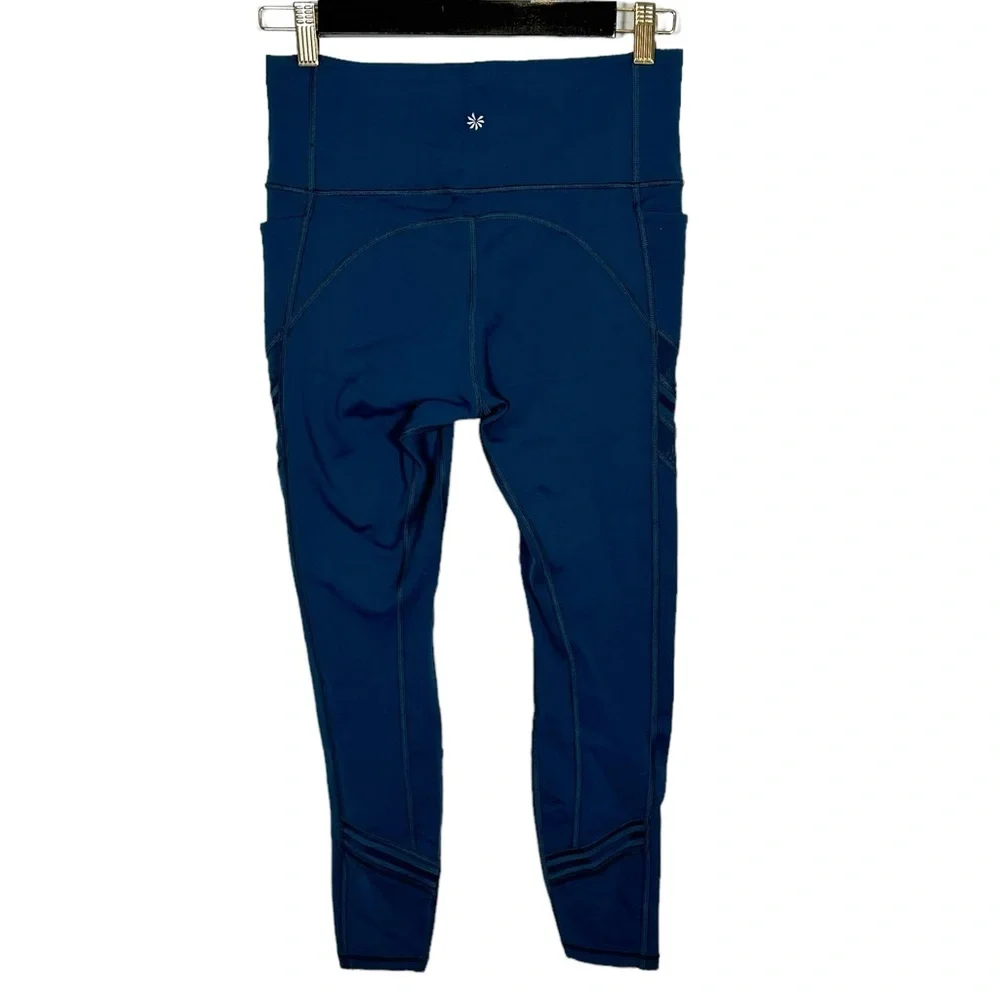 Athleta Dark Blue Mesh Leggings